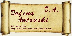 Dafina Antovski vizit kartica